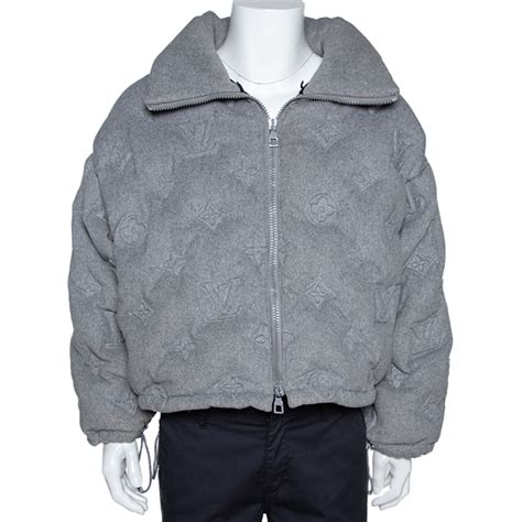 lv monogram boyhood puffer jacket in grey|louis vuitton monogram puffer.